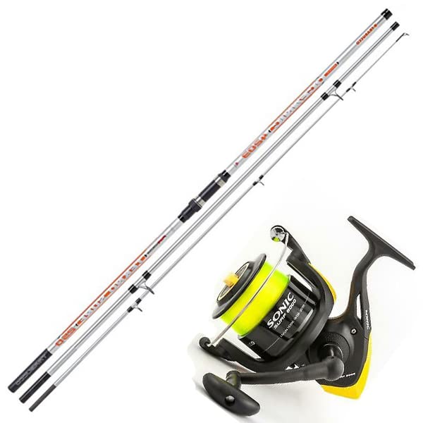 Kit Surfcasting Trabucco - Canna Oceanic 3 pezzi 4,20 m 250g + Mulinello Trabucco