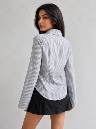 Image of Women Shirt||Women Relaxed Fit Vertical Striped Spread Collar Cotton Casual Shirt (S-12-19)