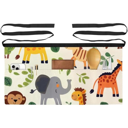 Tablier court de chef anti-tache avec 3 poches pour le travail en cuisine