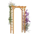 Outsunny 85" Wooden Garden Arbor for Wedding and Ceremony, Outdoor Garden Arch Trellis for Climbing Vines, Fir Wood, Orange