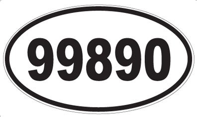 US Decal, Inc. Number 99890 Oval Sticker