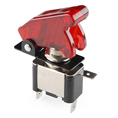 Automotive 12V Electric Cooling Fan Red LED Rocker Manual Toggle Switch Complete Wiring Kit for Car Truck Van