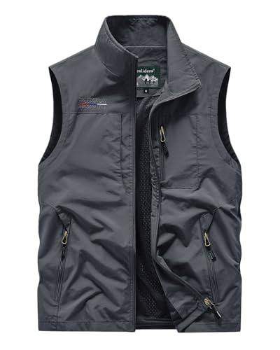 Gilet de pêche homme multipoches veste de chasse reporter randonnée plein air
