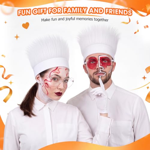 Image of White Spirit Wear Accessories, Wigs and Heart Glasses for Crazy Hair Day Team Color War Fun Halloween Costume Outfit