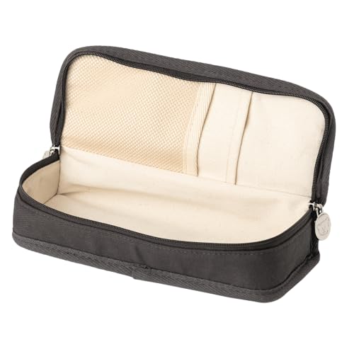 Image of Daily Black Pencil Case, Large Capacity Pencil Pouch with Ample Storage, Simple Design for Students and Professionals