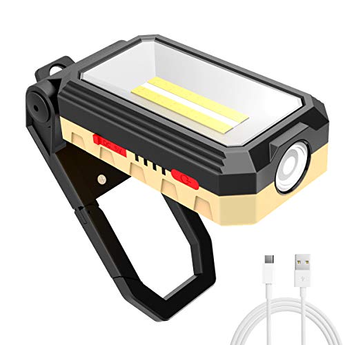 T-SUN Linterna de Trabajo Recargable 4800mAh, lámpara de Inspección 4 Modos, Luz de Trabajo LED Recargable con Base Magnética y Gancho para Emergencia, Taller, Automóviles.