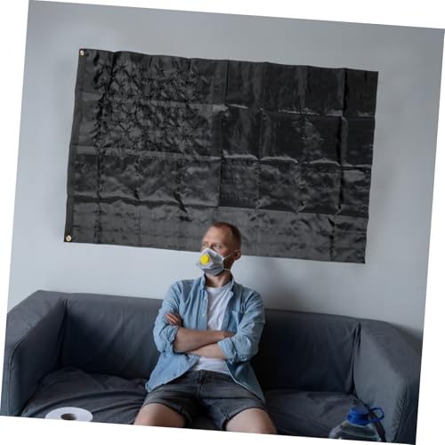 Drapeau américain noir brodé VICASKY | 4 pièces de décoration - 3