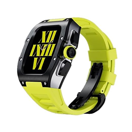 KGDHB Kit de caixa de relógio de titânio para Apple Watch 8 7 44mm 45mm Viton Watch Band Set Frame Bezel Conversion Kit para iWatch 7 6 5 4 SE (Cor: L, Tamanho: 44mm)