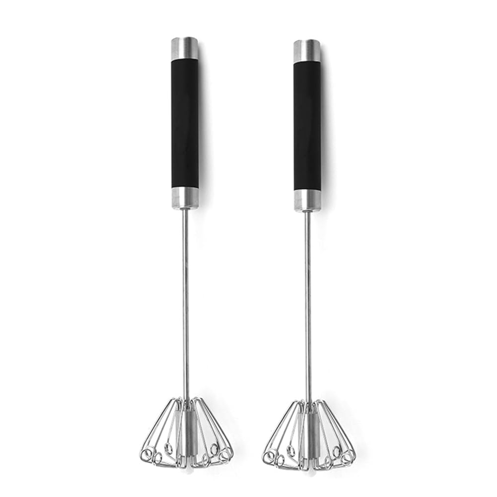 Piuusngy Rotatable Stainless Steel Kitchen Mixer Manual Whisk Egg Beater Whipping Manual Cream Whisk Semi Automatic Eggbeater