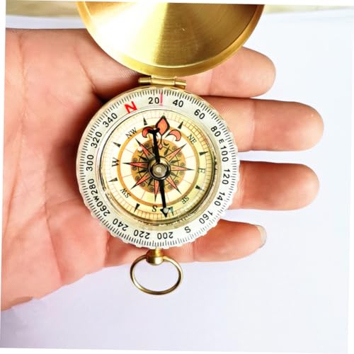 Brújula de bolsillo vintage de latón para camping miniatura 7