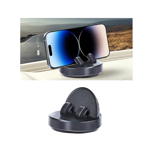 ANFTDCO Car Phone Holder, Hands-Free 360° Rotation Vehicle Dashboard Smartphone Mount with Parking Number Plate, Adjustable Automotive Interior Center Console Cell Phone Stand, Universal Fit