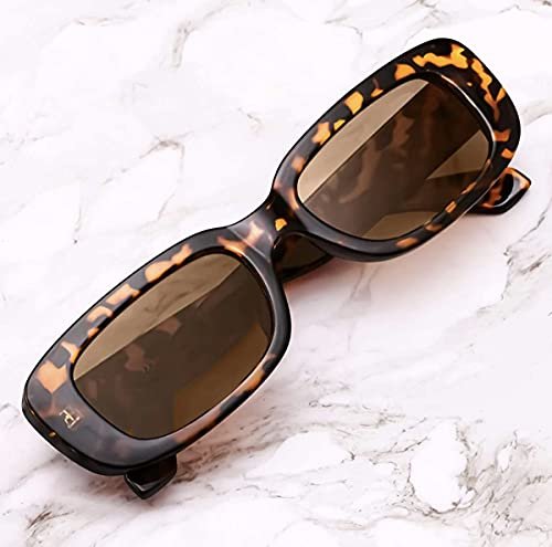 Image of IFLASH Rectangle Sunglasses for Women Retro Driving Glasses 90's Vintage Fashion Narrow Square Frame UV400 Protection Glasse