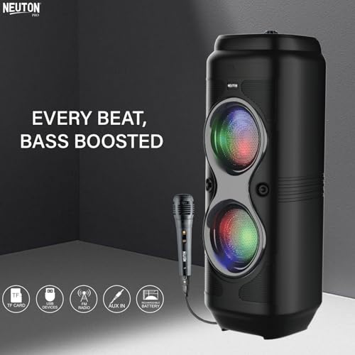 Image of Vibe Trolley Bluetooth Speaker with Wireless Mic | 1800mAh Battery | RGB Lights | Powerful Bass | Portable Party Speaker
