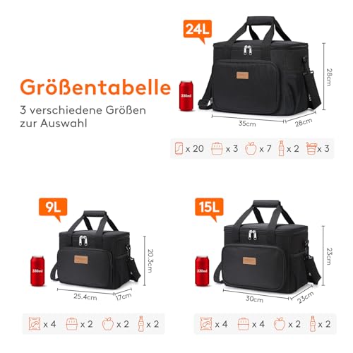 Lifewit Kühltasche klein, Isolierte Cooler Bag, Lunchtasche 15L 24 Dosen – Ansicht 4