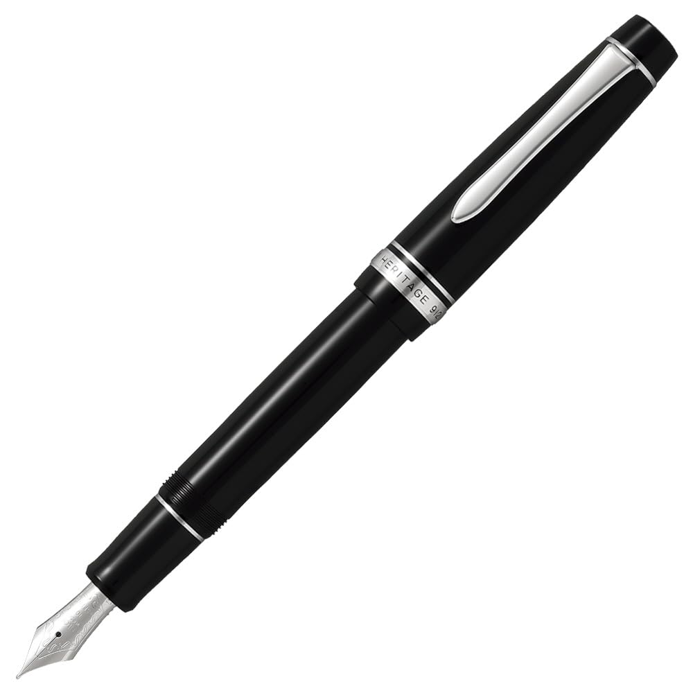 Pilot Fountain Pen Custom Heritage 912, Black Body, SFM-Nib