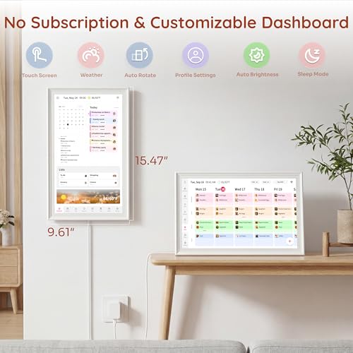 Image of Ingnok Digital Calendar Wall Touchscreen, Family Planner,15.6Inch | No Subscription, Real-Time Calendar Sync,Family or Personal Organizer, Wi-Fi, 32GB,Chore Chart, Reminders,Photo Frame