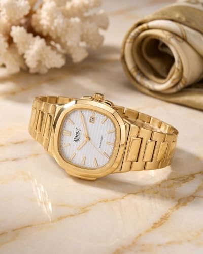 Image of Ajanta Quartz Astera Dial Stainless Steel Date Display Watch for Men