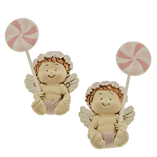 Ingrosso e Risparmio Kit de 6 imanes de ángel con molinillo y corona de flores detalles rosa – Bomboneras para nacimientos