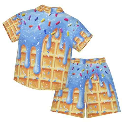 Image of Boccsty Red Strawberry Boy Summer Shorts Sets Hawaiian Toddler Boys T-Shirt & Pants 2 Pcs 3T-10T