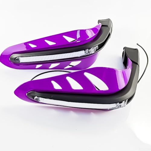 JoyousMall Protège-mains en ABS pour guidon de moto - Coupe-vent - Pour motocross - Enduro - Pour quad - Noir, rouge, or, bleu, violet (violet)