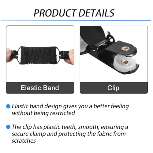 Image of 2-Pack Dress Cinch Clips, Adjustable Elastic Shawl Clips for Women, Black & White, Secure and Scratch-Free for Dresses, Shawls, Scarves