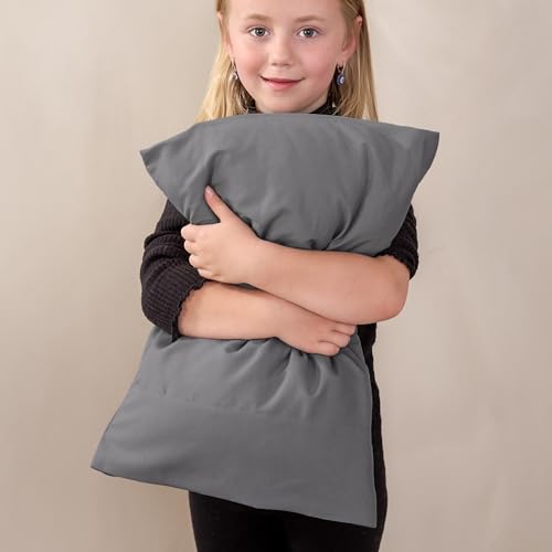 Image of Bare Home Microfiber Pillow Cases - Toddler Size Set of 2 Cooling Pillowcases Double Brushed Grey Pack Easy Care (Toddler Pillowcase 2, Grey)