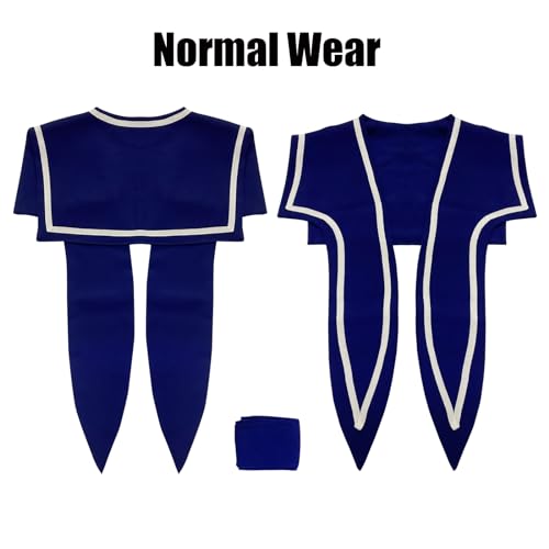 Sailor Fake Collar for Women Cute False Collar for Girl,black white, width14.5 x22 height2