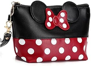 Little Girls Handbags Cute Polka Dot Girls Purse Zipper Pouch Girls Toiletry Bag Kids Wash Bags PU Handbags for Kids Girls Women with Wrist Strap