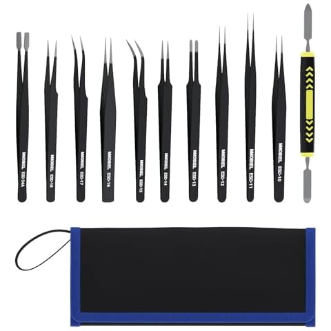 MMOBIEL ESD Tweezers Set with Spatula Cover