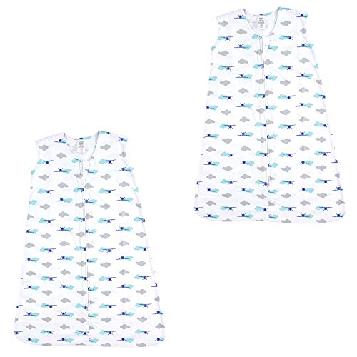 Image of Luvable Friends Unisex Baby Sleeveless Jersey Cotton Sleeping Bag, Sack, Blanket, Airplane Jersey 2-Pack, 18-24 Months
