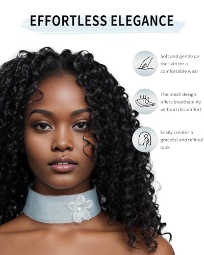 Choker Necklace for Women, Tulle Sheer Pearl Neck Scarf Light Soft Fashion Scarves Neckerchief4