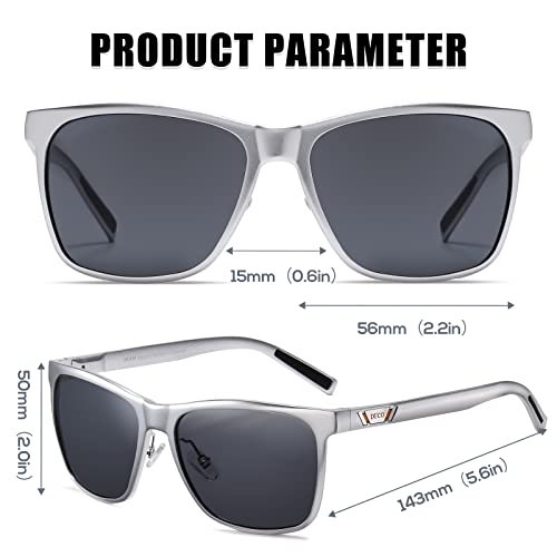 Image of DUCO Mens Sunglasses Polarized UV Protection Retro Rectangular Frame Sun Glasses for Driving Fishing 100% UV Blocking 3029H