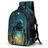 BTCOWZRV Mochila para laptop, ligera, impermeable, para viajes, luciérnagas y linternas, bolsa de senderismo para mujeres y hombres, 15.6 pulgadas, color blanco, talla única, mochilas de día, Blanco,