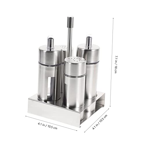 Set de bouteilles à condiments acier inoxydable au design épuré - 7