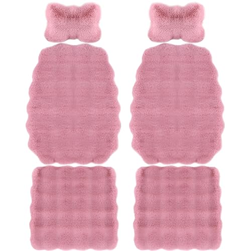 Housse de siège de voiture en peluche ensemble de 6 pièces épais doux et antidérapant