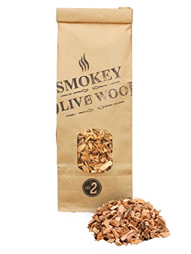 Smokey Olive Wood 500mL, virutas de Madera de Olivo para Barbacoa y ahumar, Talla 5mm - 1cm