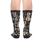 YISHOW Jazz Music Socks Men's Women's Novelty Funny Saxophone Socks