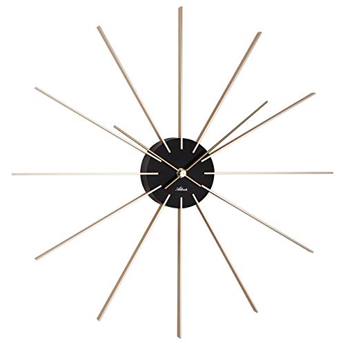 Atlanta Moderne Wanduhr für junges Wohnen, 50 cm sternförmige Ziffern, Gold - 4487-9