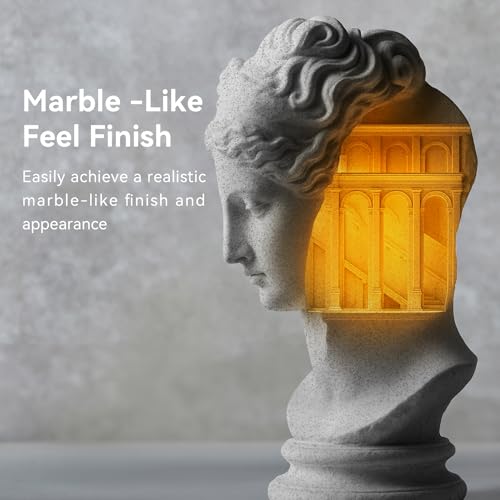 Image of TECBEARS Rapid Marble PLA Filament, PLA 3D Printer Filament for 600mm /s High-Speed Printing, Natural Rock-Like Texture, Fits Most FDM Printers,Marble White