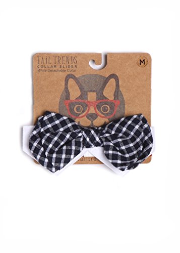 Tail Trends Dog Plaid Bow Tie Collar Slider For Teacup To Medium And Large Breeds (L) #TOP1