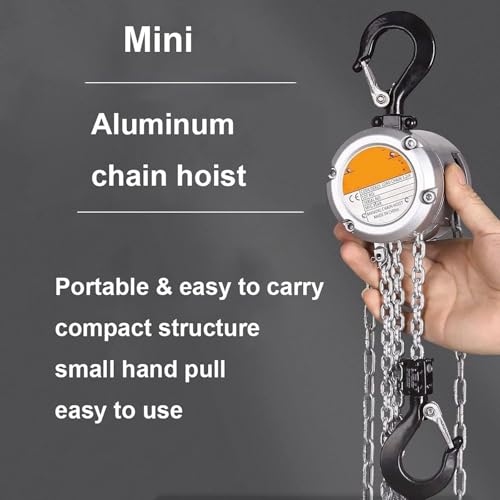 Manual Chain Block Hoist, Chain Hoist, Manual Hand Lift Steel Chain Block, for Lifting Pulling Construction Building Garages Warehouse Automotive Machinery,500KG*3M