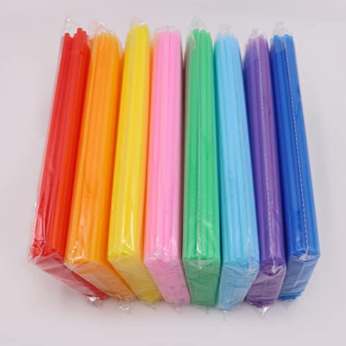 Image of Healeved Food Grade Plastic Straws 200 Pcs Flat Mouth Straight Drinking Straws for Parties Everyday Use