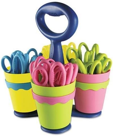 ACME UNITED Corporation 14755 School Scissor Caddy and 24 Kids Scissors with Microban, 5quot; Pointed