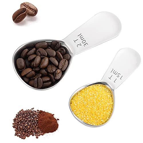 Cuillère À Doseur En Acier Inoxydable Pour Café 2 Pcs Cuillère Doseuse Farine Acier Inoxydable Cuilliere Mesure Café Cuillères À Mesurer Thé En Vrac Pour Lait En Poudre Sucre Café 15ml Avec 30ml Cover