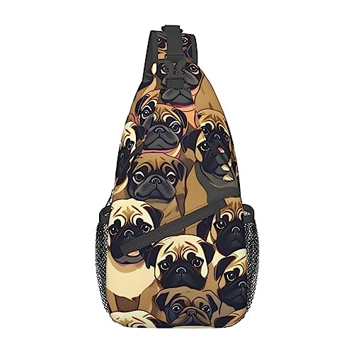 Sac à dos imprimé carlin noir unisexe taille unique pour le quotidien