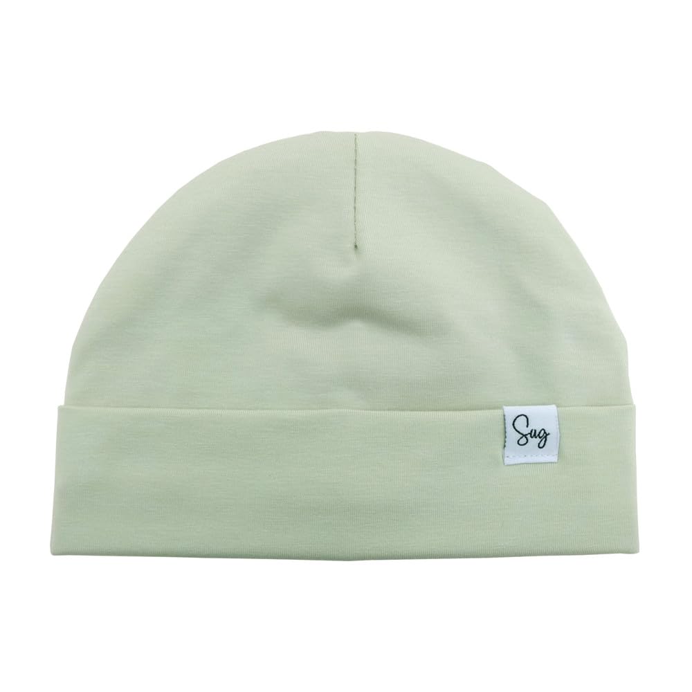 Sugarmelon Men's Orig Seafoam Lightweight Jersey Beanie Hat For Newborn Baby Boys Girls Silky Satin Lined Hats Bonnet Toddler Infant Little Kids Beanies Caps (0-6M,)