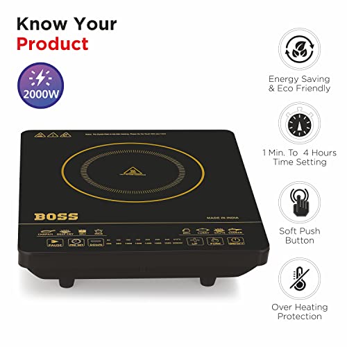 BOSS Chefmax 2000 Watts Induction Cooktop With Preset Menu Options Shop Ready