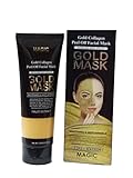Gold Mask 24k Gold Collagen Peel Off Deep Cleansing Anti-Wrinkle Brightening Moisturizing Facial Nose Mask Pore-Clogging Dirt Remover Regulating Excess Oil Tightening Up Skin 4 Fl oz (1 Bottle)