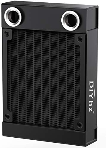 Water Cooling Computer Radiator, 8 Pipe Aluminum Heat Exchanger Liquid Cooling Radiator G1/4 Thread Heat Row Sink 80mm for CPU PC Laser Water Cool System DC12V Black