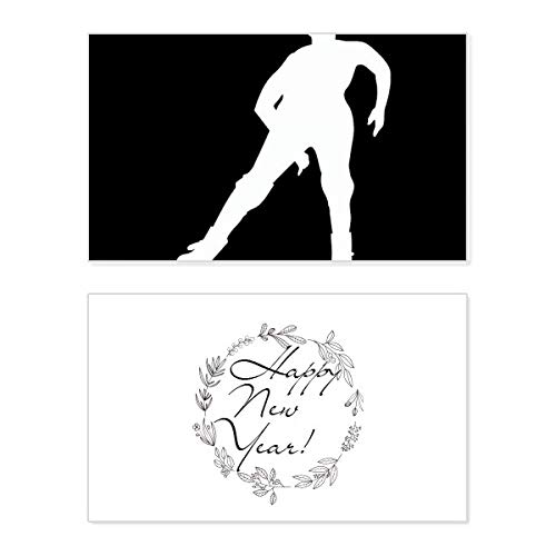 Tarjeta de felicitación de Año Nuevo con diseño de esquí en invierno
